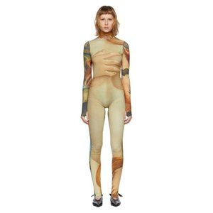 KIMHĒKIM Multicolor Botticelli Printed Bodysuit Jumpsuit SSENSE SMALL MSRP $440